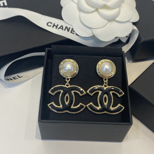Letter Pearl-Detail Stud Earrings – Pearl Detail – Design 003 main product view
