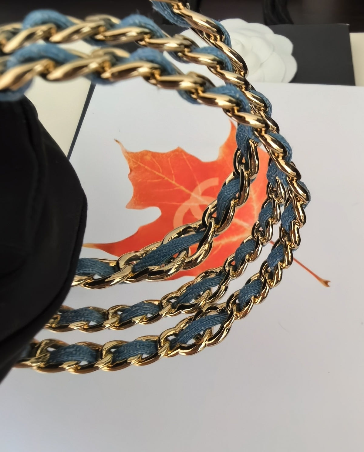 Signature Emblem Bangle in Gold-Tone – Blue Detail – Design 002 styled product view