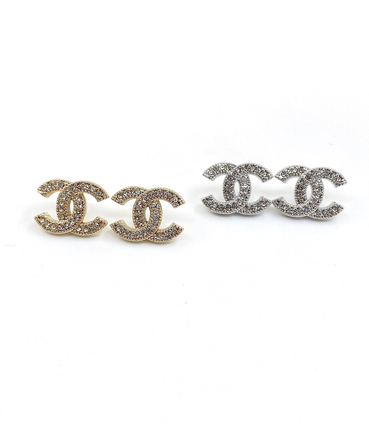 Signature Emblem Stud Earrings in Gold-Tone – Design 032 detail view