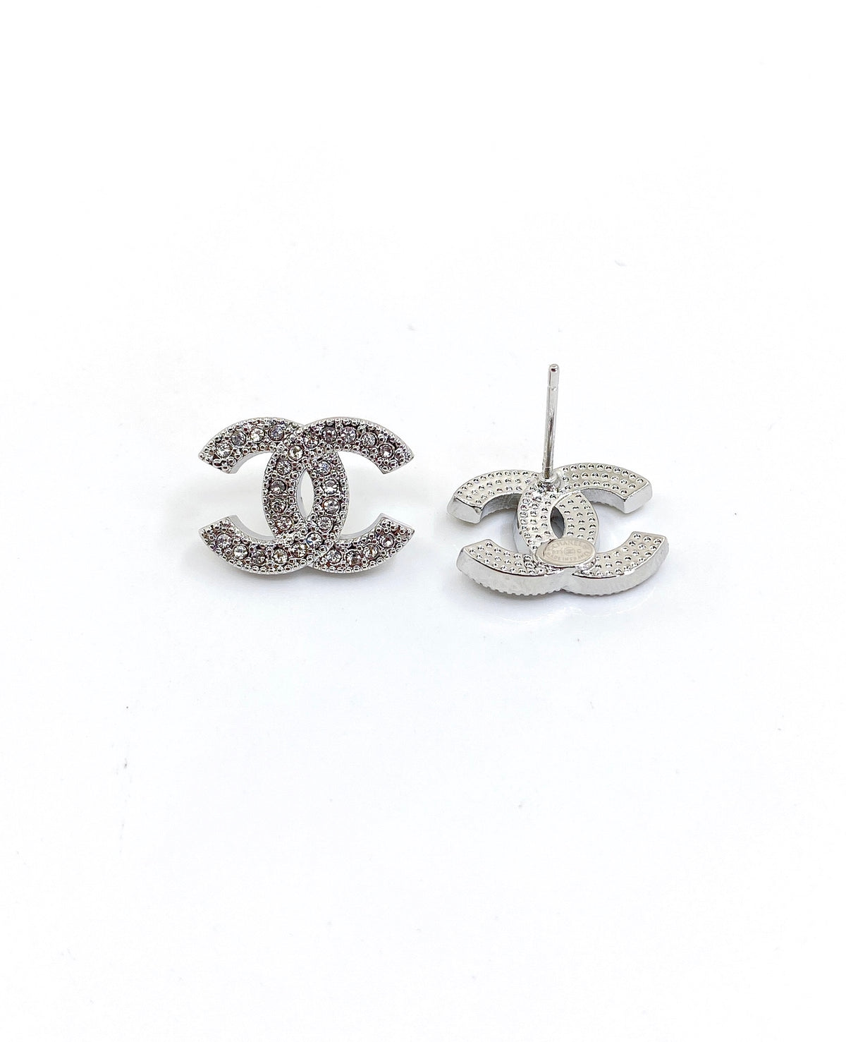 Signature Emblem Stud Earrings in Gold-Tone – Design 032 close-up detail