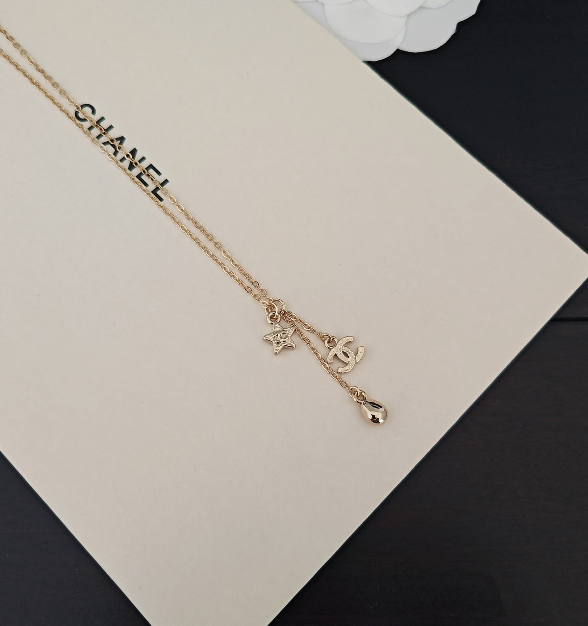 Signature Emblem Pendant Necklace in Gold-Tone – Design 035 styled product view