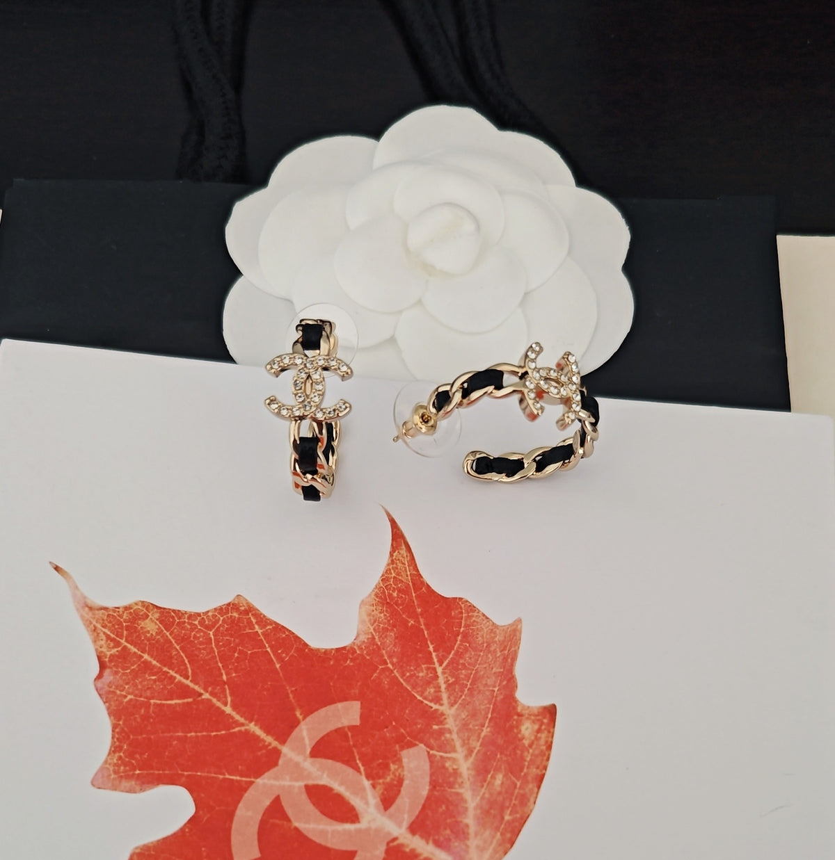 Signature Emblem Jewelry Accessory in Gold-Tone – Black Detail styled product view
