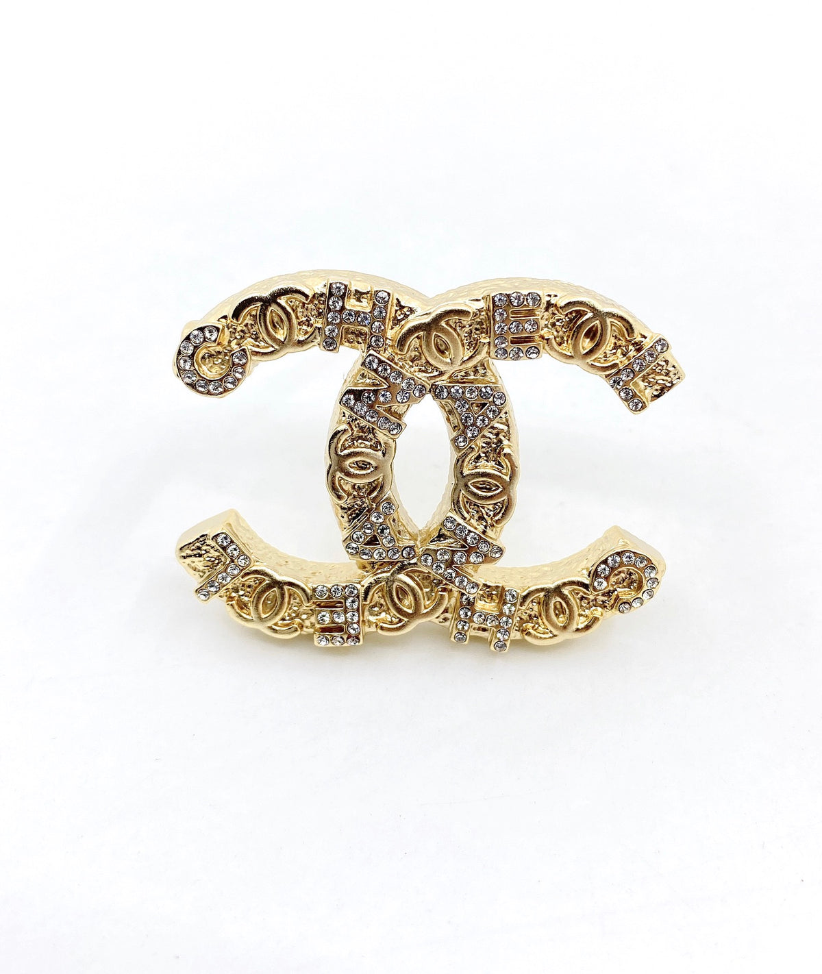 Double-C Emblem Brooch in Gold-Tone – Design 008 main product view