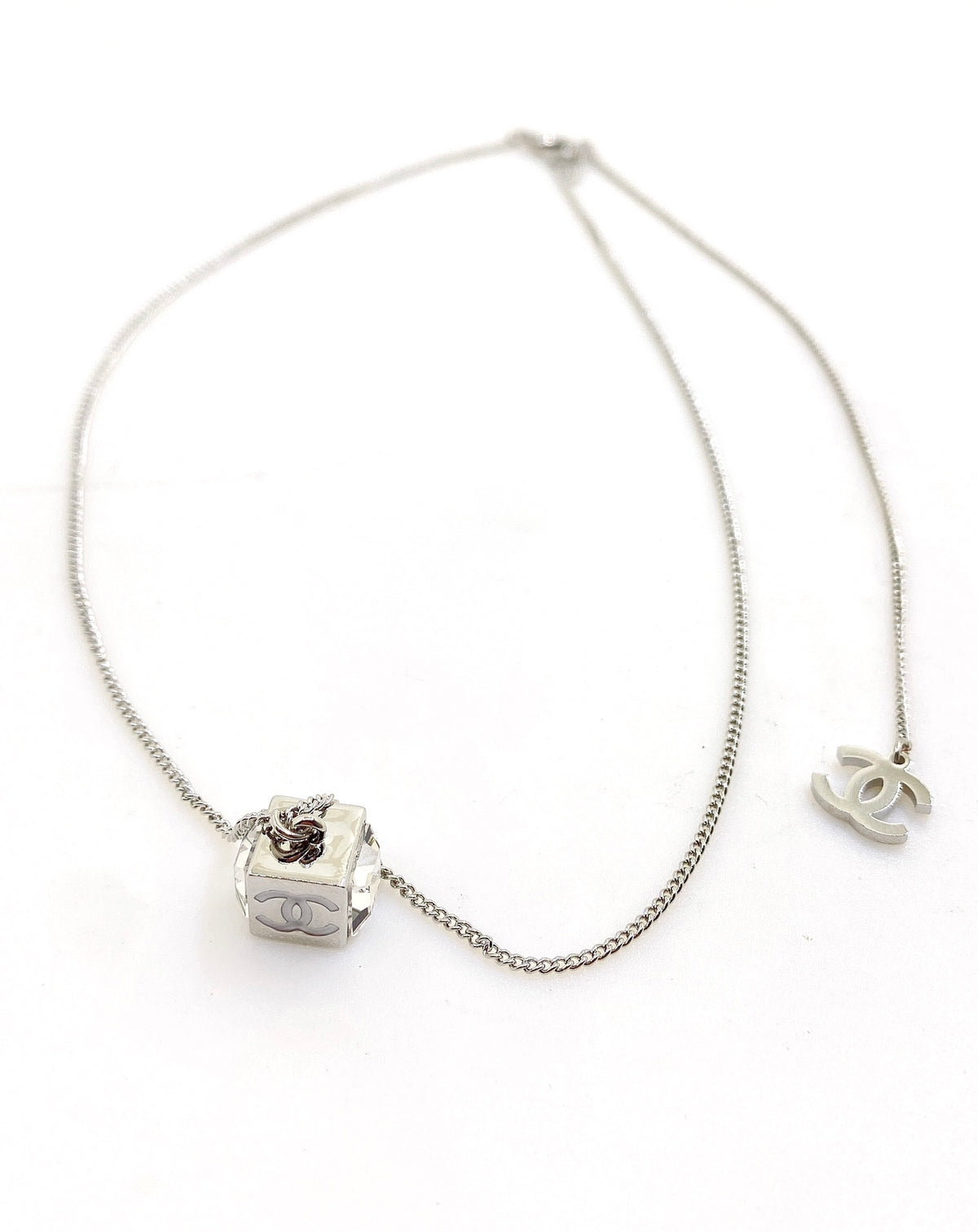 Signature Emblem Pendant Necklace in Gold-Tone – White Detail – Design 004 main product view