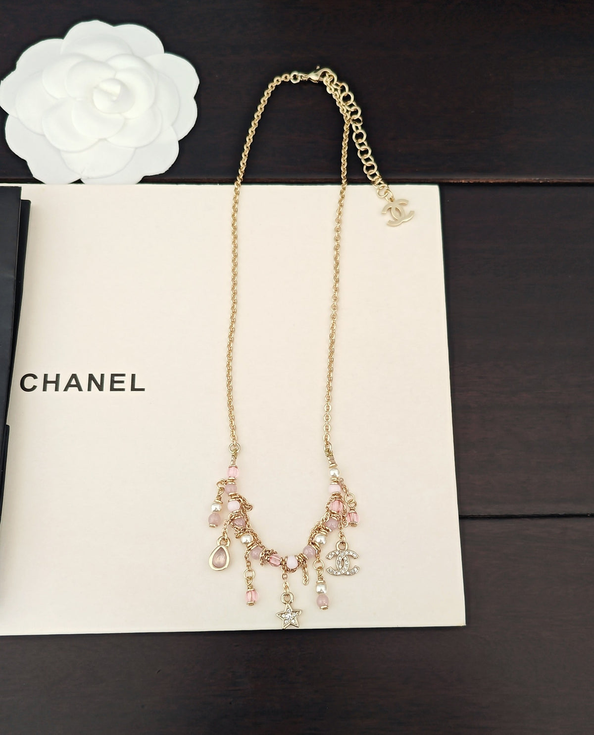 Signature Emblem Pendant Necklace in Gold-Tone – Design 033 side detail