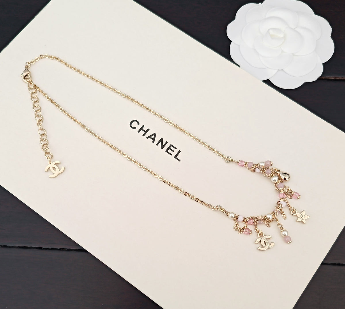 Signature Emblem Pendant Necklace in Gold-Tone – Design 033 styled product view