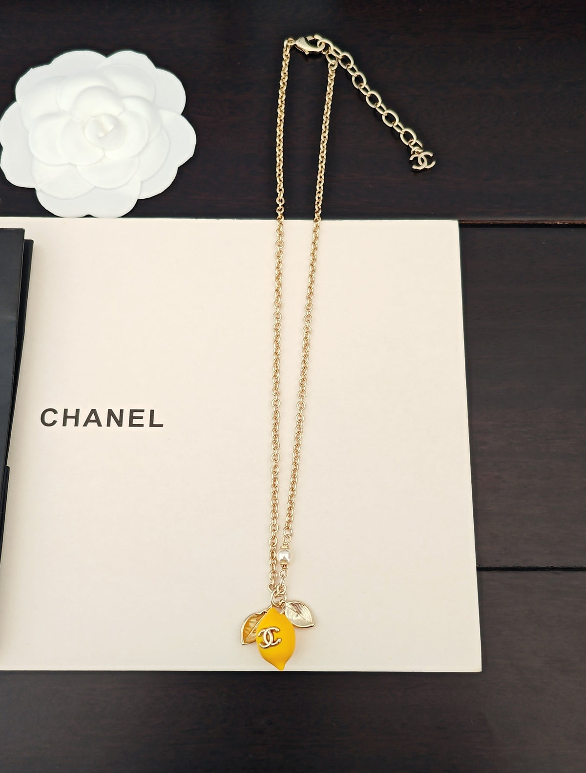 Signature Emblem Pendant Necklace in Gold-Tone – Design 031 side detail