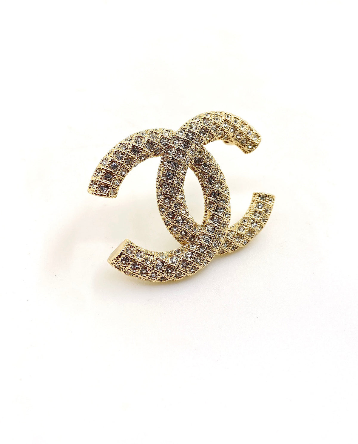 Double-C Emblem Brooch in Gold-Tone – Design 010 main product view