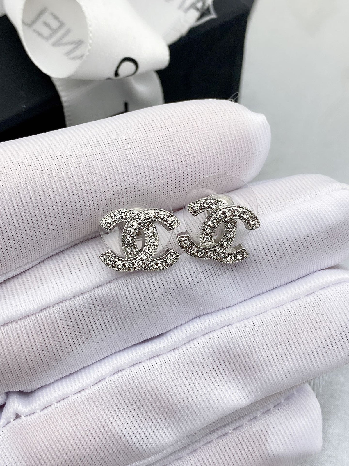 Signature Emblem Stud Earrings in Gold-Tone – Design 030 close-up detail