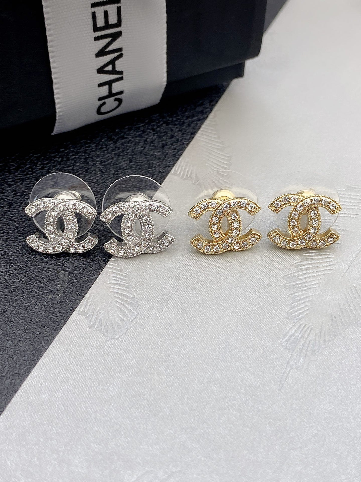 Signature Emblem Stud Earrings in Gold-Tone – Design 030 main product view