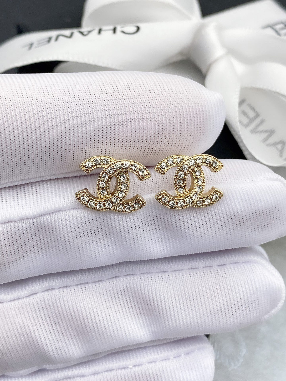 Signature Emblem Stud Earrings in Gold-Tone – Design 030 main product view