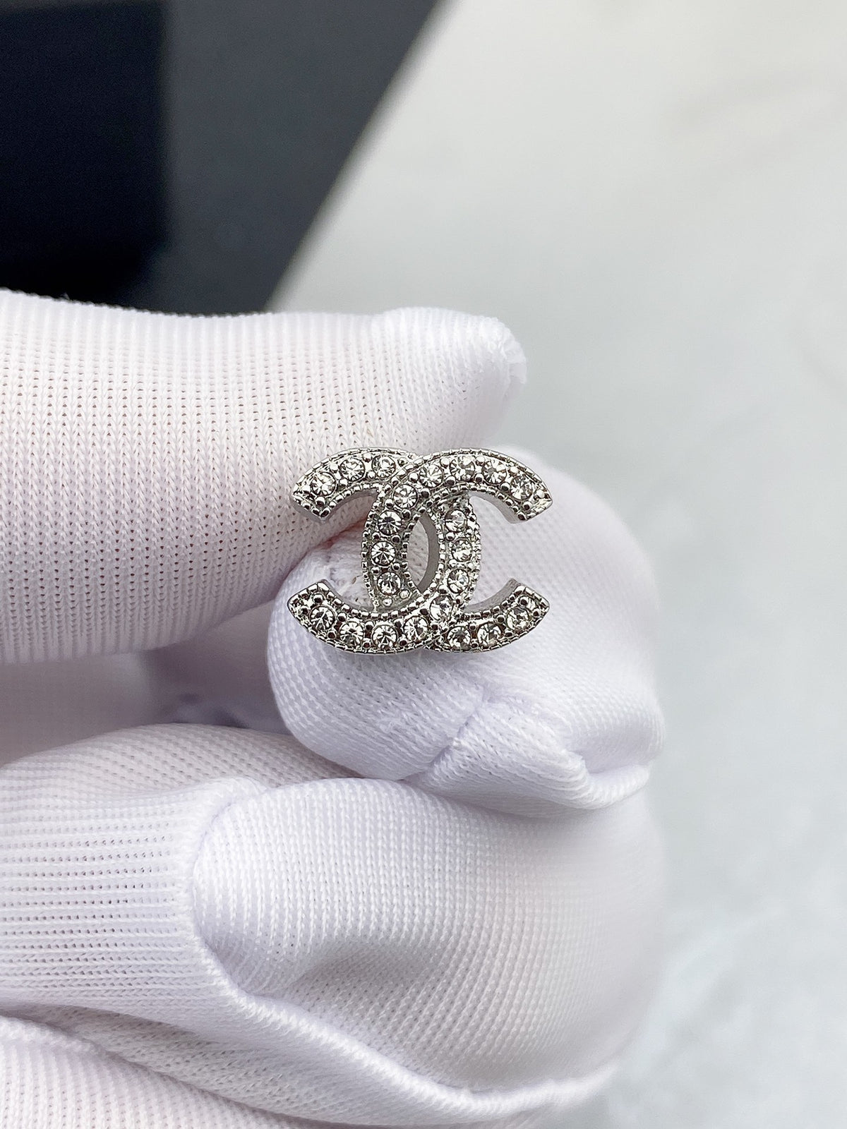 Signature Emblem Stud Earrings in Gold-Tone – Design 030 front product view