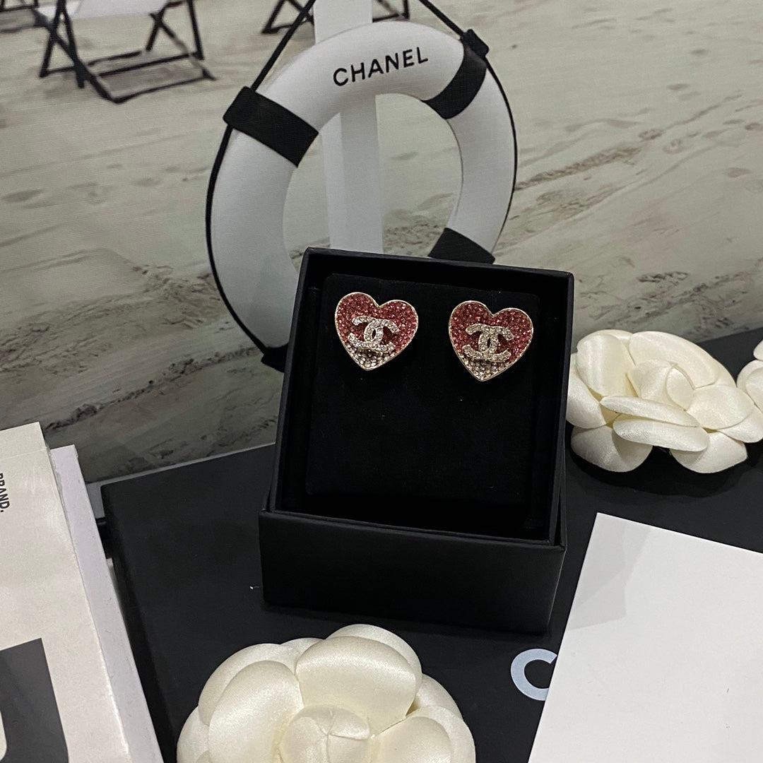 Heart Crystal-Accent Statement Earrings – Heart Detail main product view
