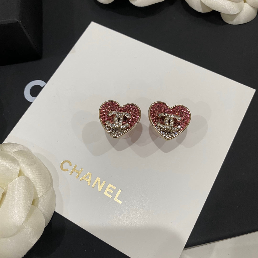 Heart Crystal-Accent Statement Earrings – Heart Detail detail view