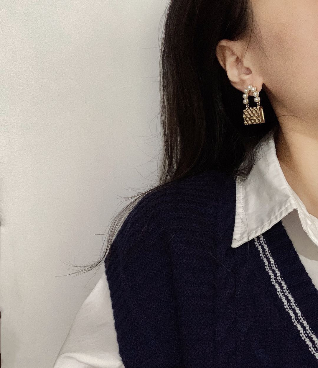 Pearl Pearl-Detail Statement Earrings – Pearl Detail – Design 005 front product view