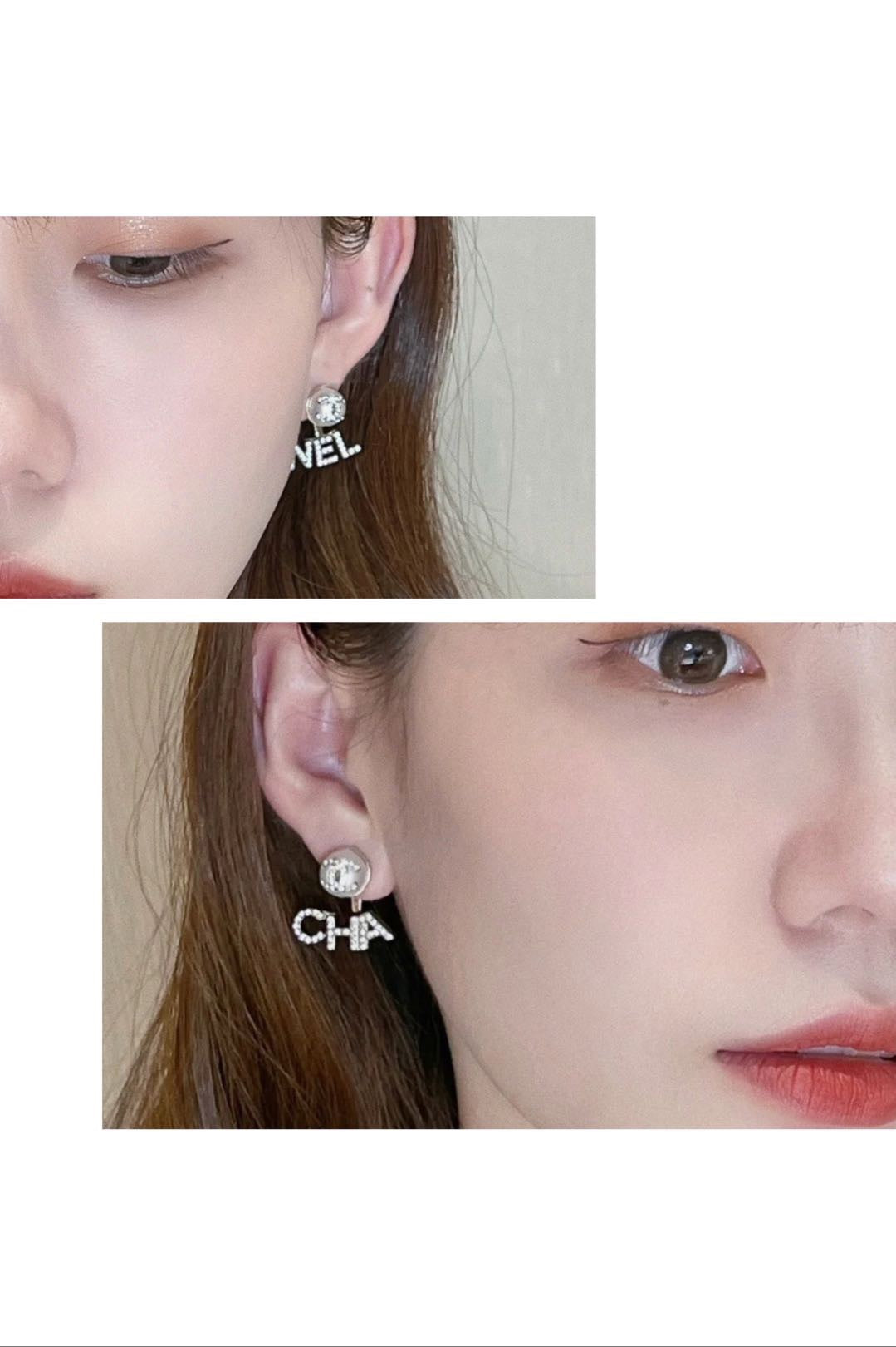 Letter Statement Earrings in Gold-Tone – Design 003 front product view