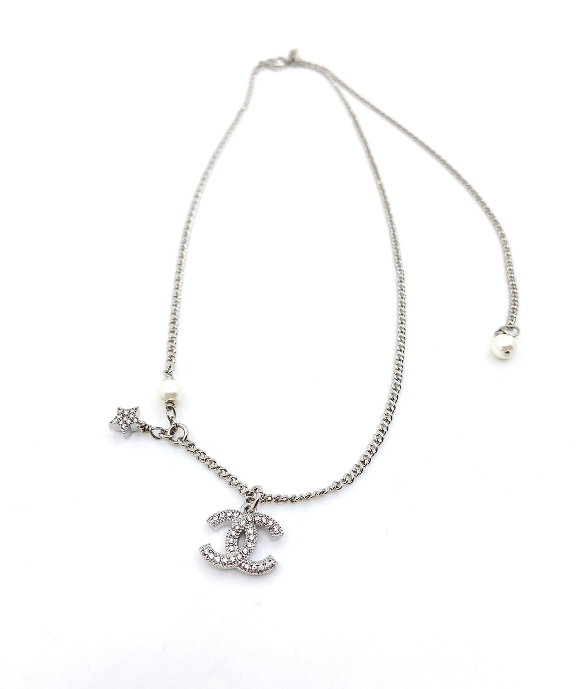 Star Pendant Necklace in Polished Metal-Tone – Star Detail – Design 002 main product view