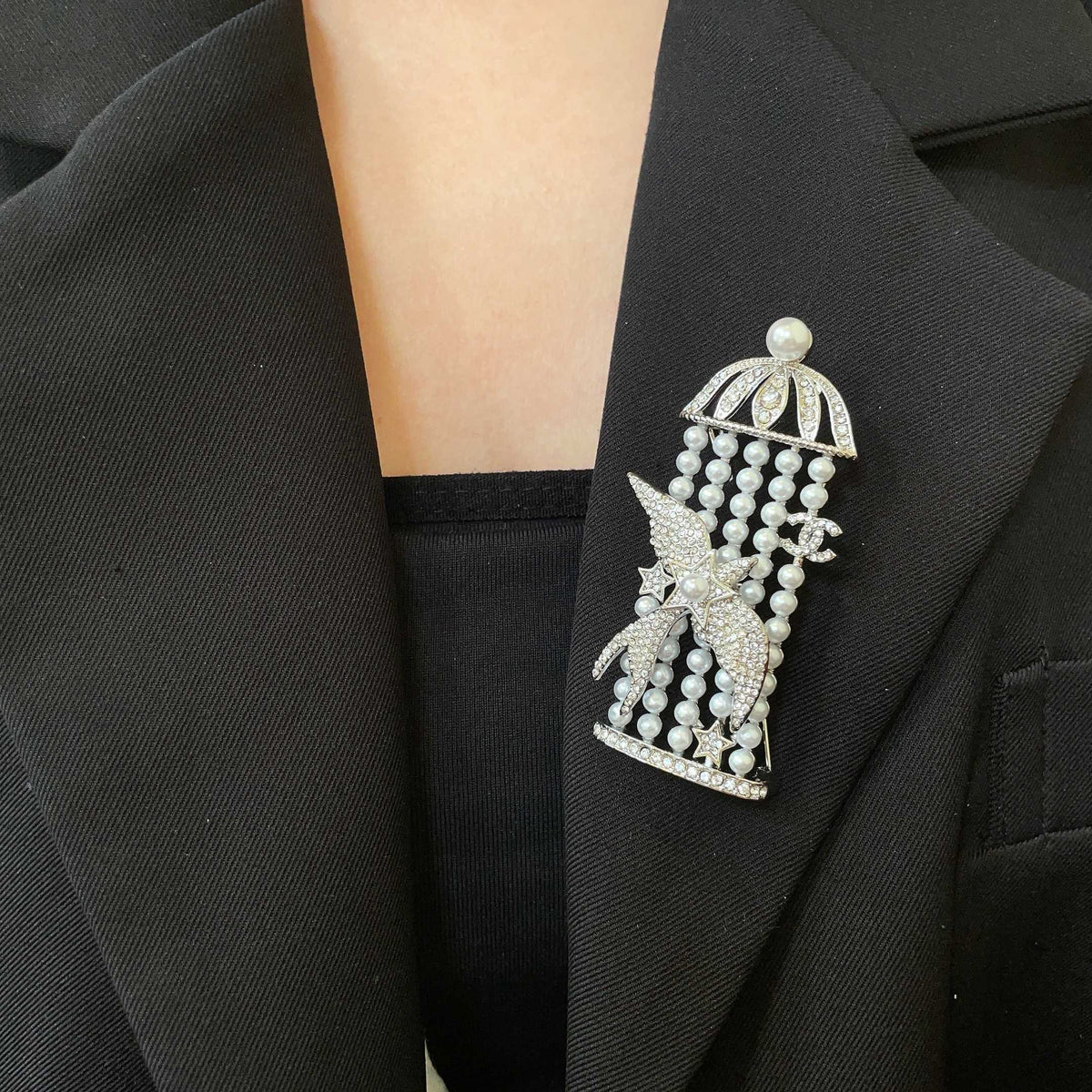 Signature Emblem Brooch in Polished Metal-Tone – Design 026 front product view