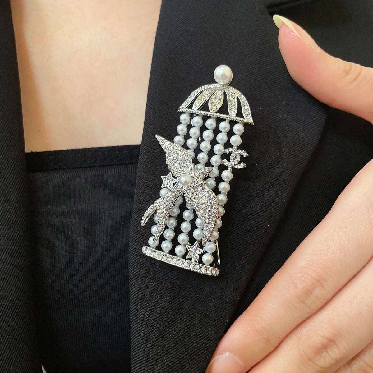 Signature Emblem Brooch in Polished Metal-Tone – Design 026 main product view
