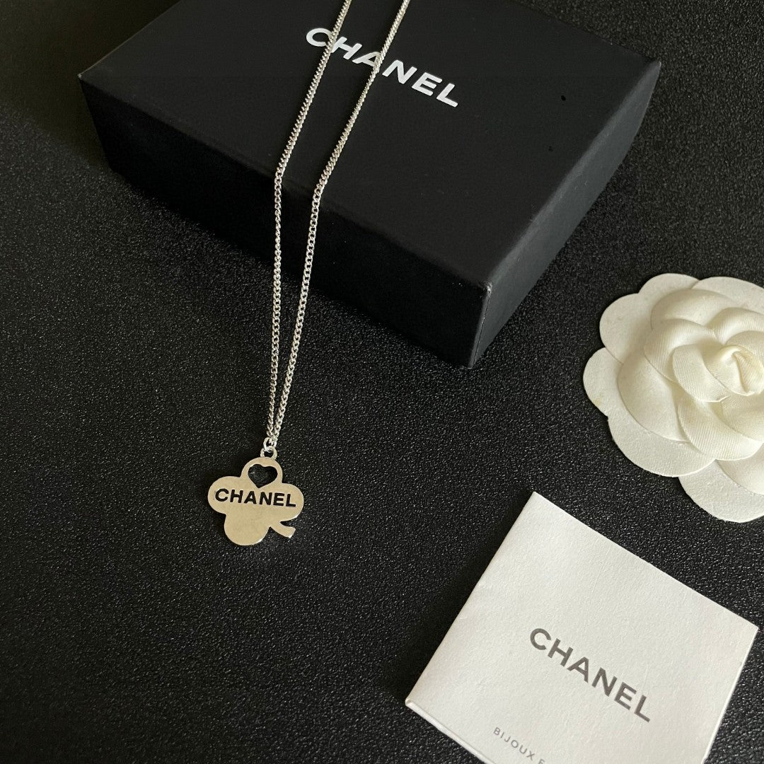 Camellia Pendant Necklace in Polished Metal-Tone – Camellia Detail – Design 022 close-up detail