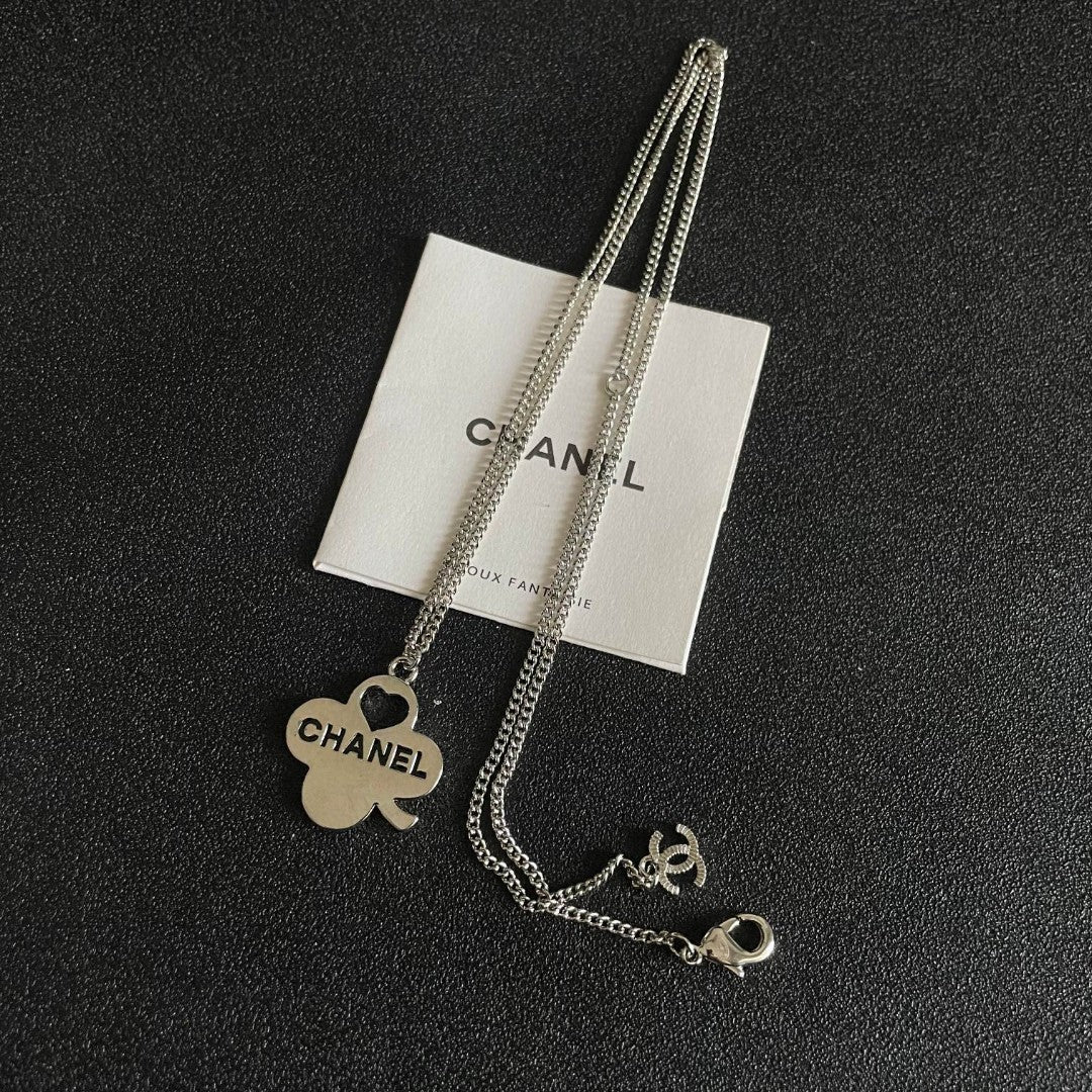 Camellia Pendant Necklace in Polished Metal-Tone – Camellia Detail – Design 022 detail view