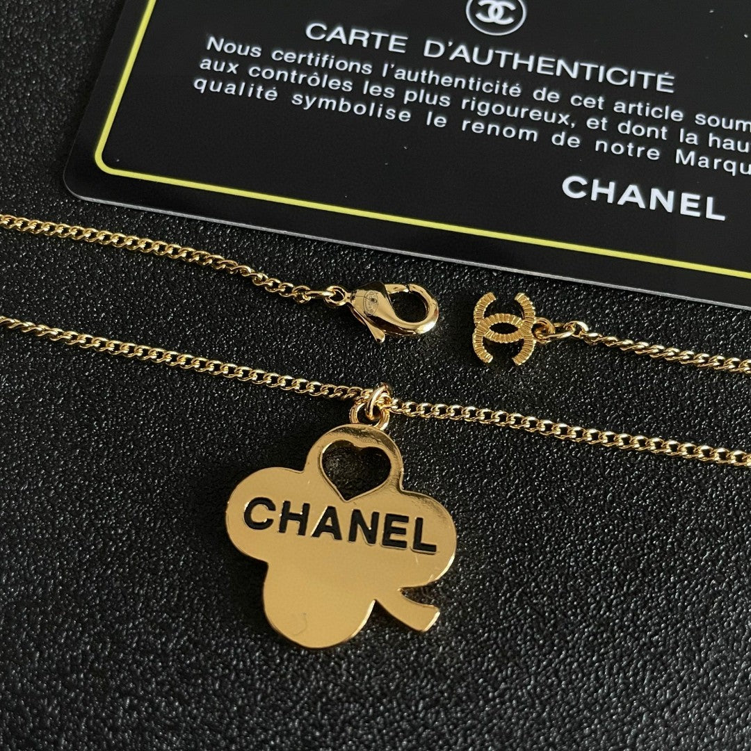 Camellia Pendant Necklace in Polished Metal-Tone – Camellia Detail – Design 021 main product view