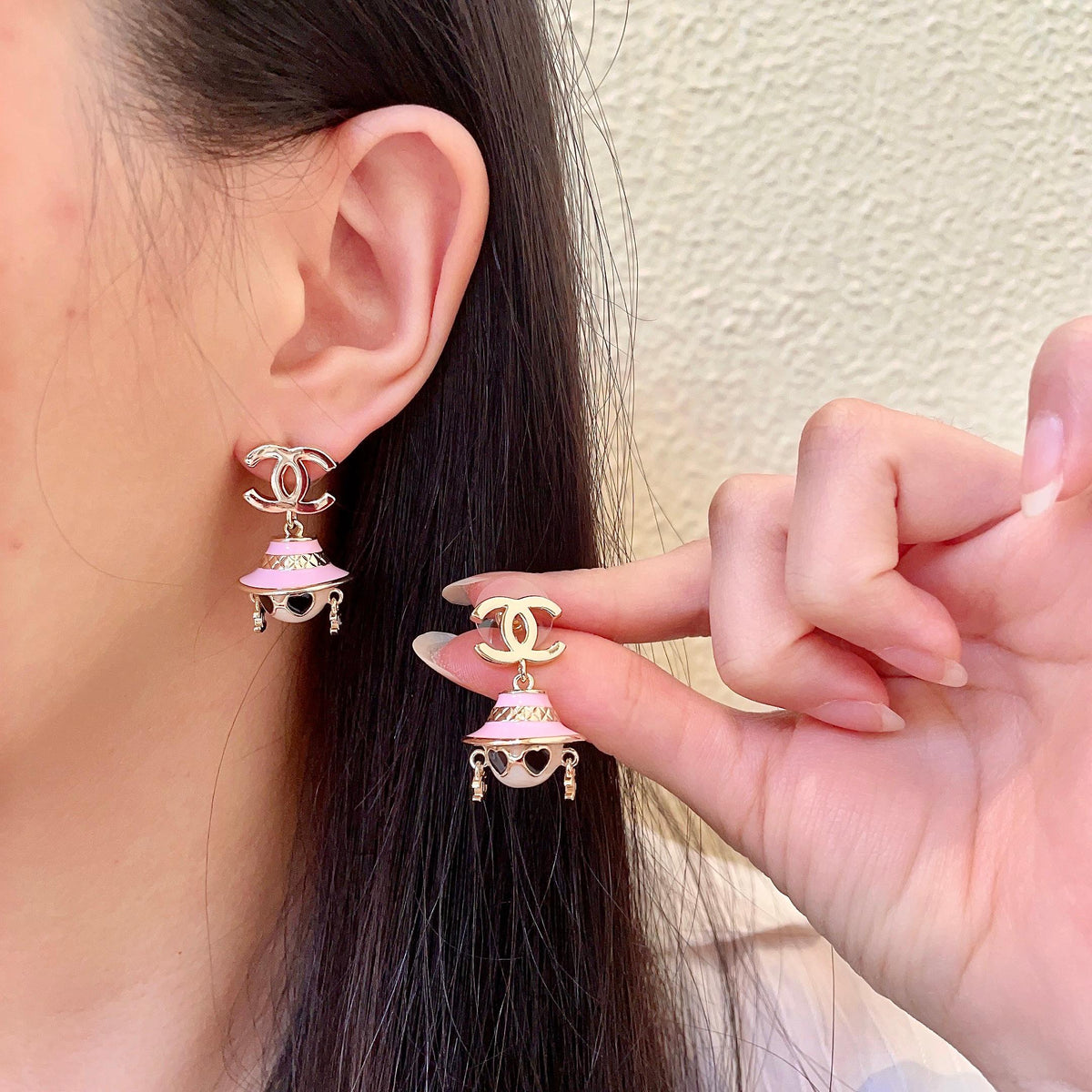 Signature Emblem Statement Earrings in Polished Metal-Tone – Design 013 main product view