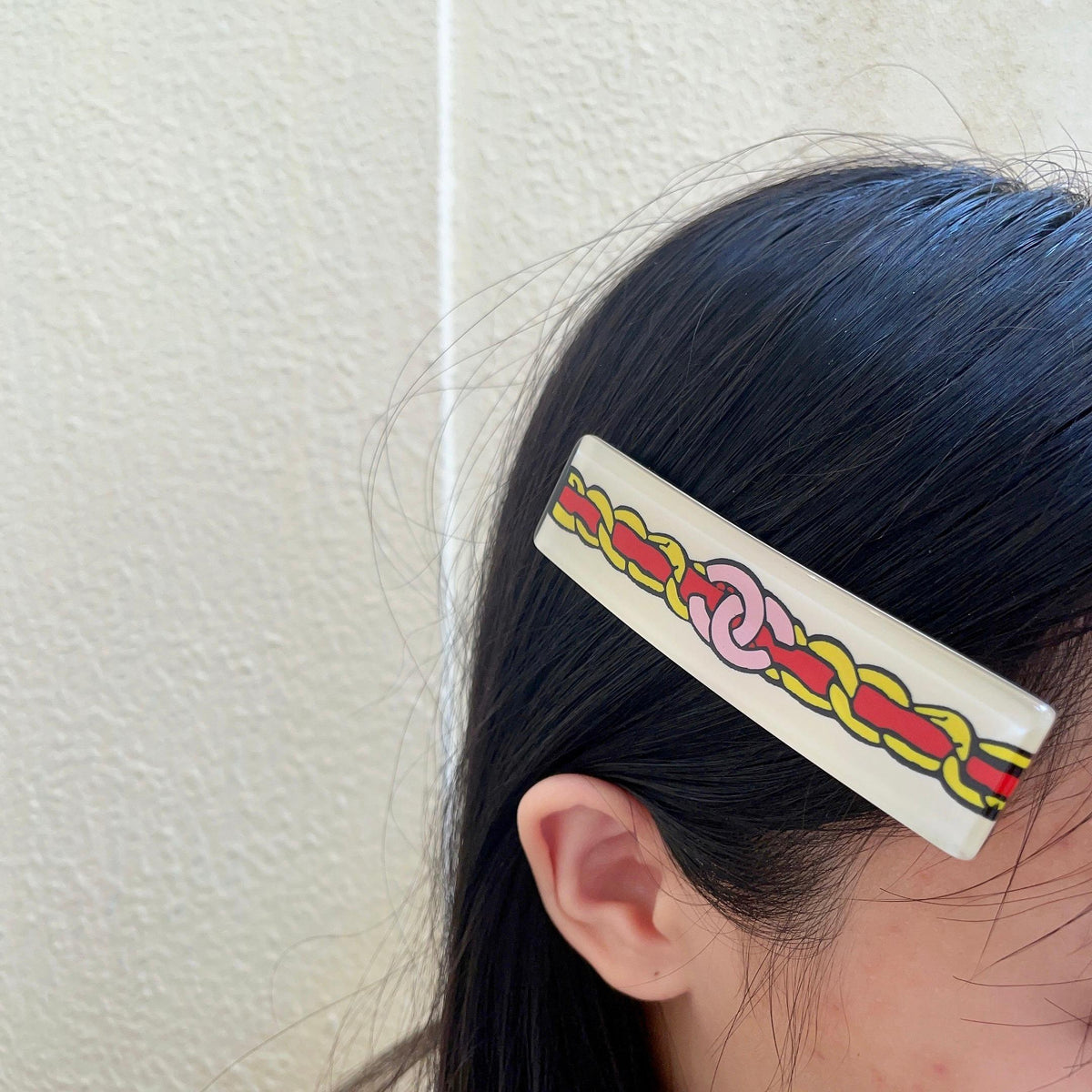 Double-C Emblem Hair Clip – Design 011 front product view