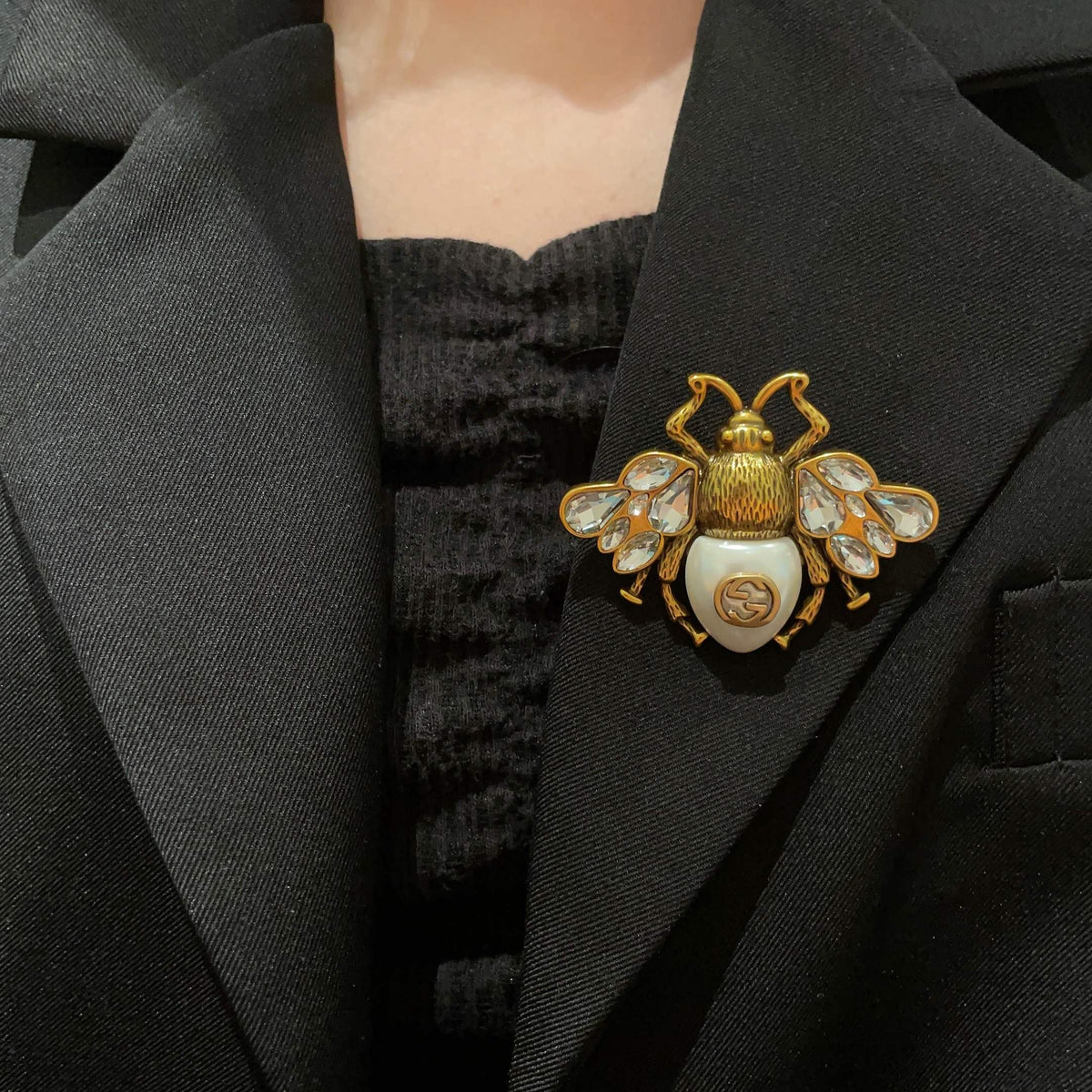 Geometric Emblem Brooch in Polished Metal-Tone – Design 005 front product view