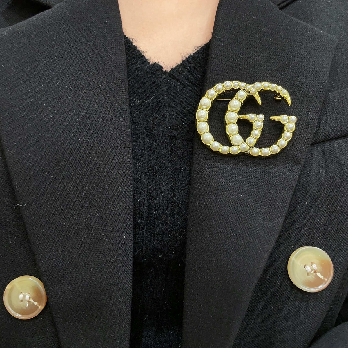 Geometric Emblem Brooch in Polished Metal-Tone – Design 004 front product view