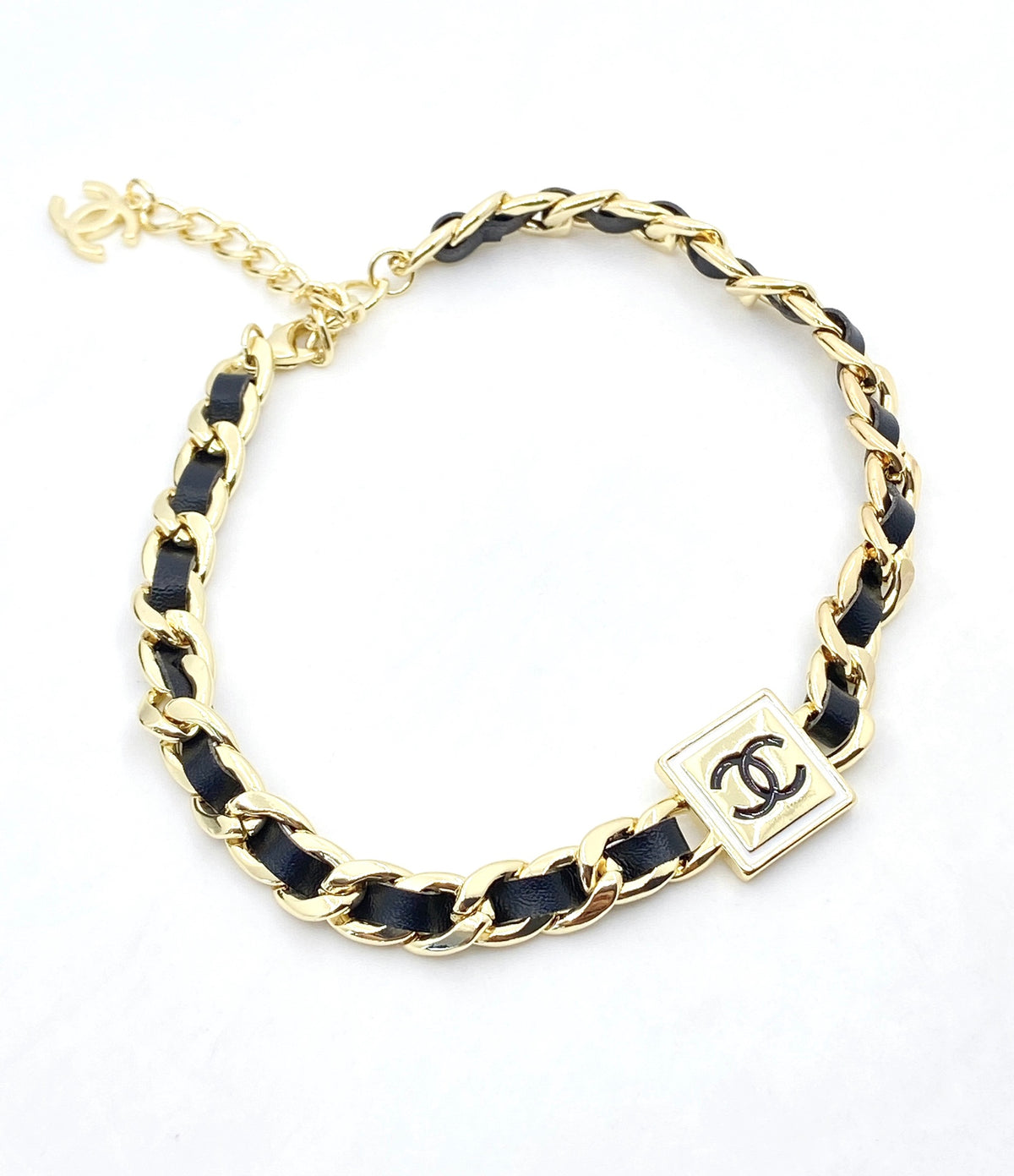 Signature Emblem Bracelet in Black-Tone – Black Detail main product view