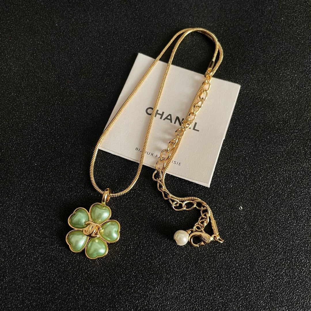 Camellia Pendant Necklace in Polished Metal-Tone – Camellia Detail – Design 015 detail view