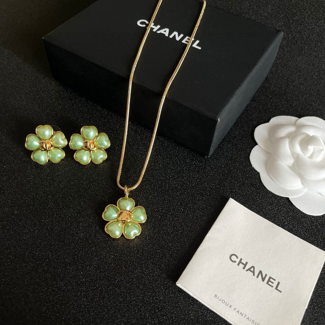 Camellia Stud Earrings in Polished Metal-Tone – Camellia Detail – Design 037 side detail