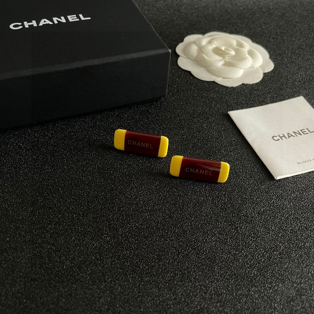 Letter Stud Earrings in Polished Metal-Tone – Design 010 styled product view