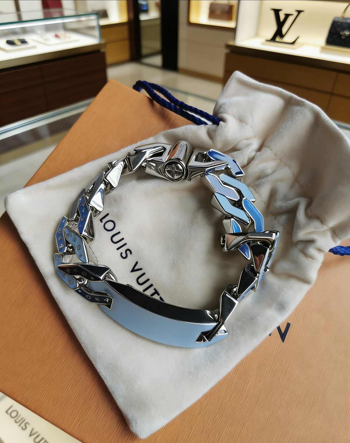 Signature Emblem Bracelet in Polished Metal-Tone – Design 023 main product view