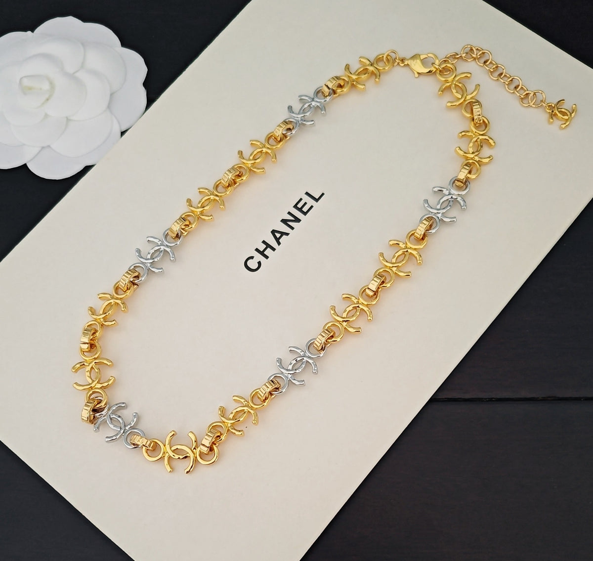 Signature Emblem Pendant Necklace in Gold-Tone – Design 006 close-up detail