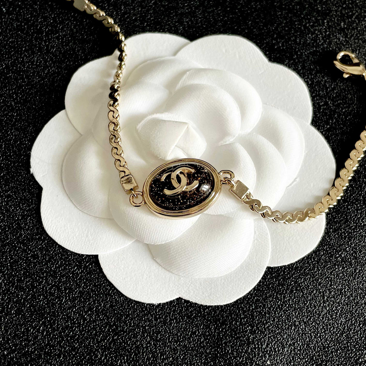 Double-C Emblem Bracelet in Polished Metal-Tone – Design 004 main product view