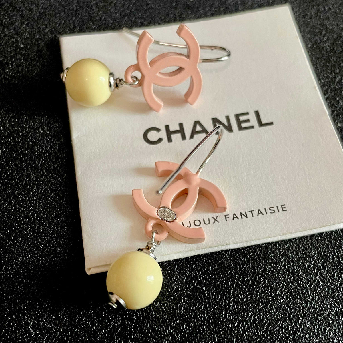 Double-C Emblem Statement Earrings in Polished Metal-Tone – Design 028 main product view