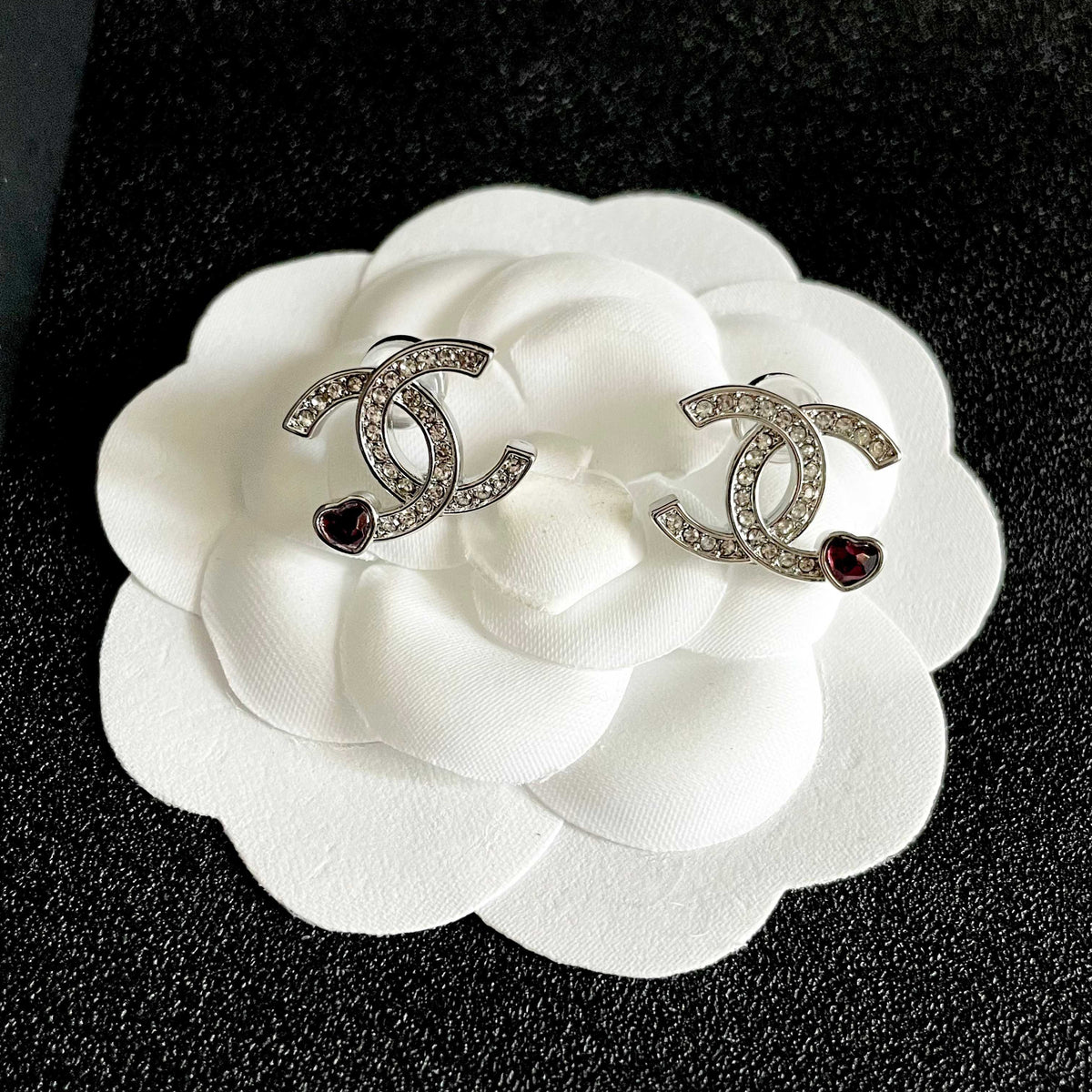Signature Emblem Stud Earrings in Polished Metal-Tone – Design 054 front product view