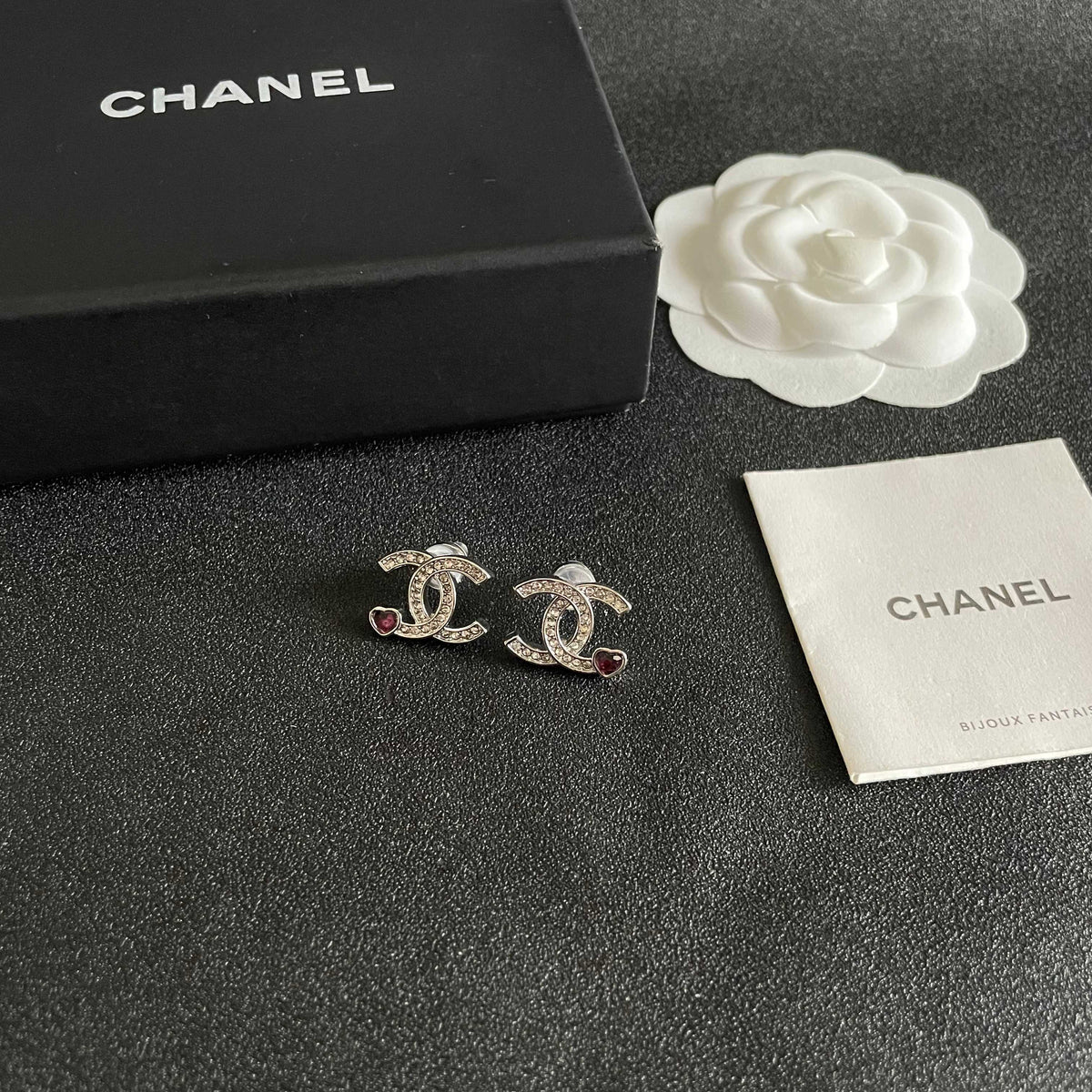 Signature Emblem Stud Earrings in Polished Metal-Tone – Design 054 styled product view