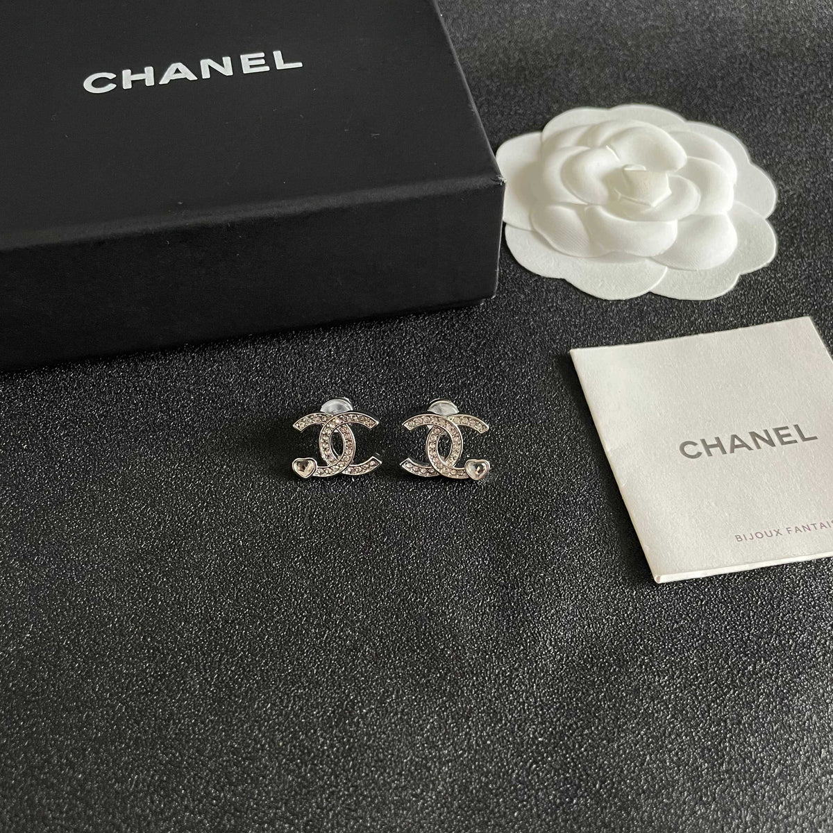 Signature Emblem Stud Earrings in Polished Metal-Tone – Design 051 styled product view