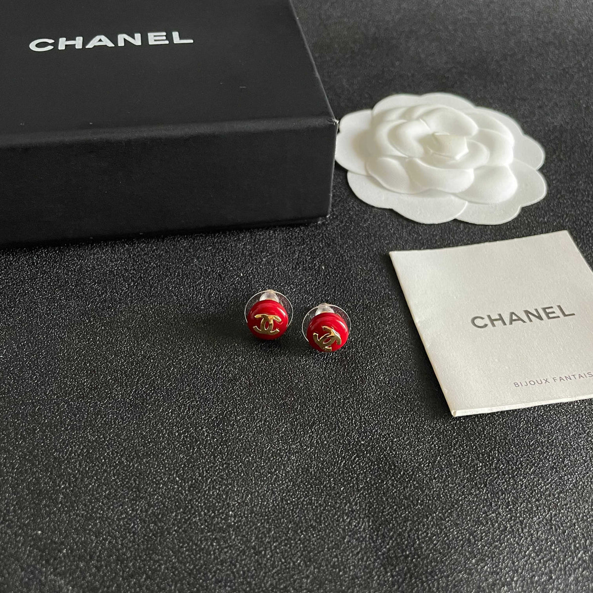 Signature Emblem Stud Earrings in Polished Metal-Tone – Design 049 styled product view