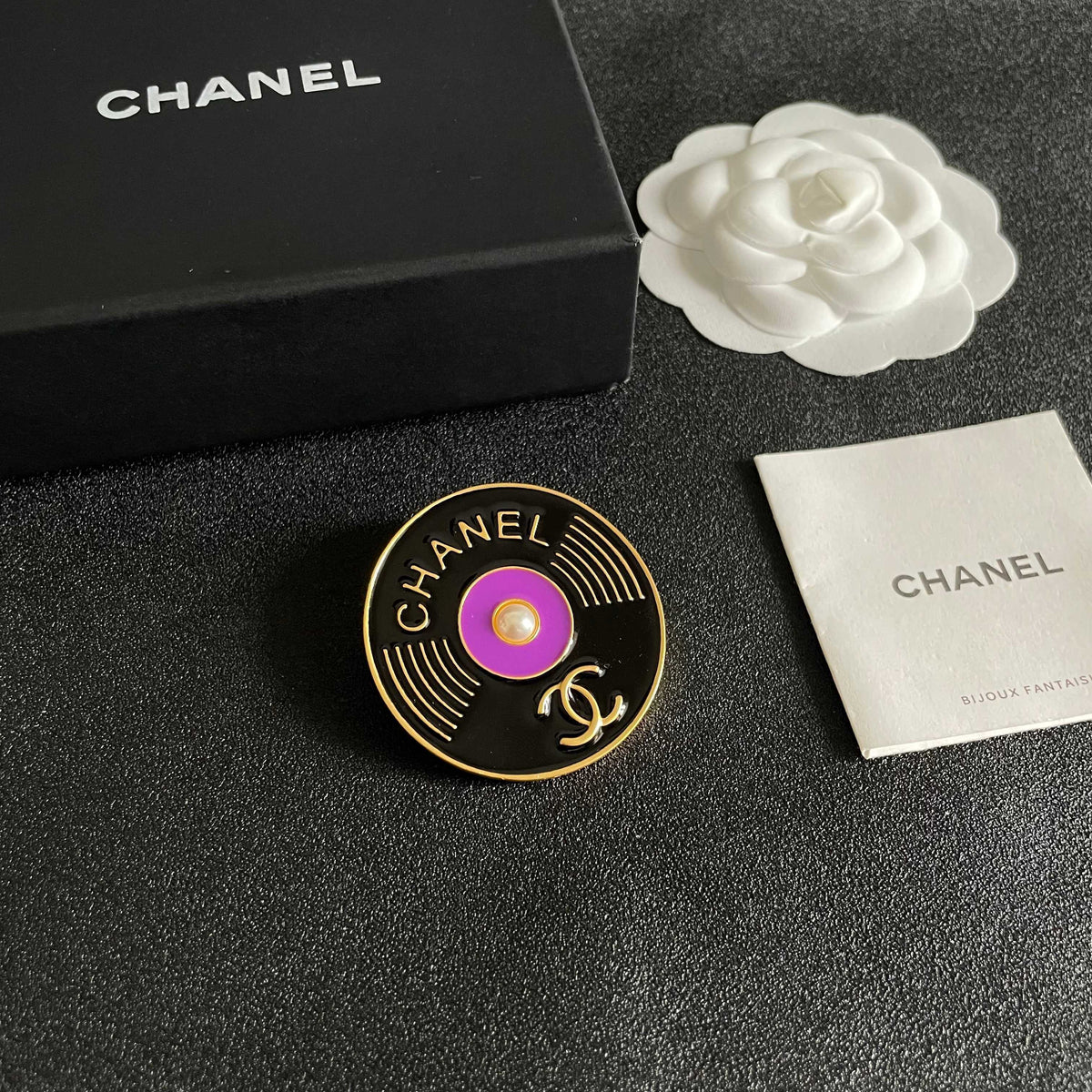 Signature Emblem Brooch in Polished Metal-Tone – Design 028 styled product view