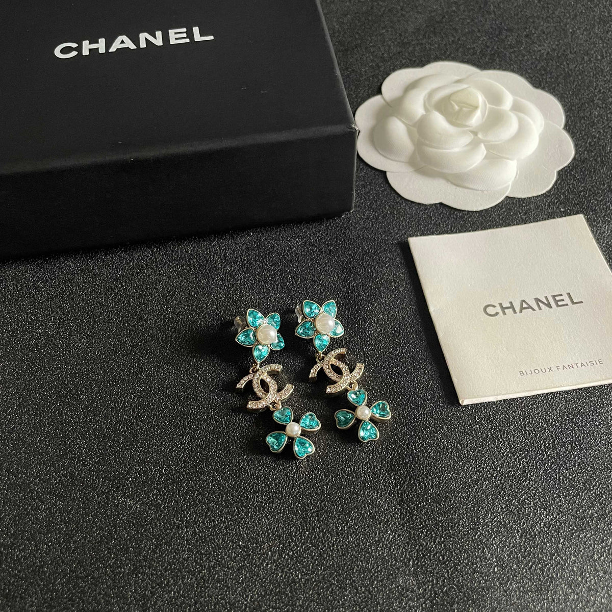 Signature Emblem Stud Earrings in Polished Metal-Tone – Design 046 styled product view