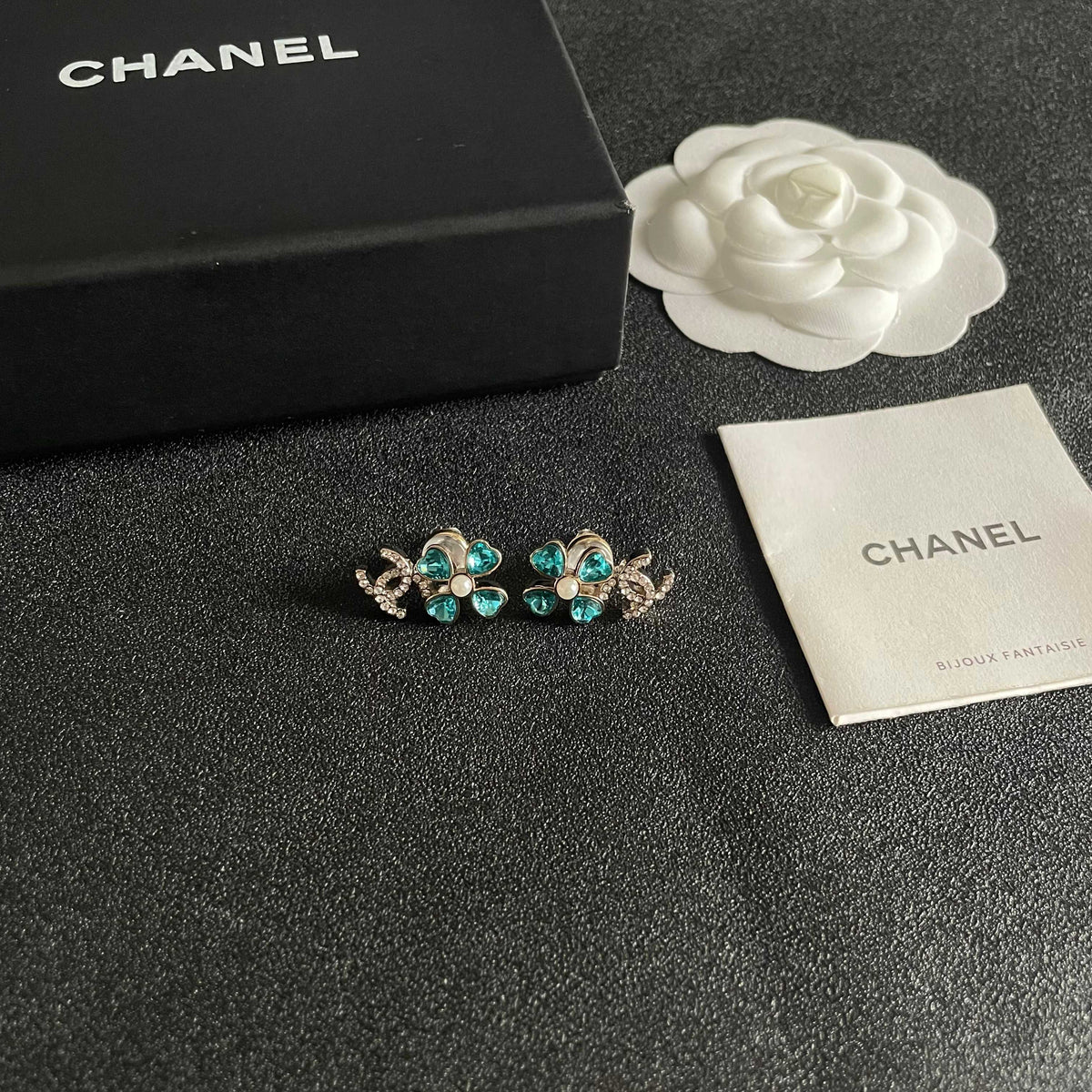 Signature Emblem Stud Earrings in Polished Metal-Tone – Design 045 styled product view