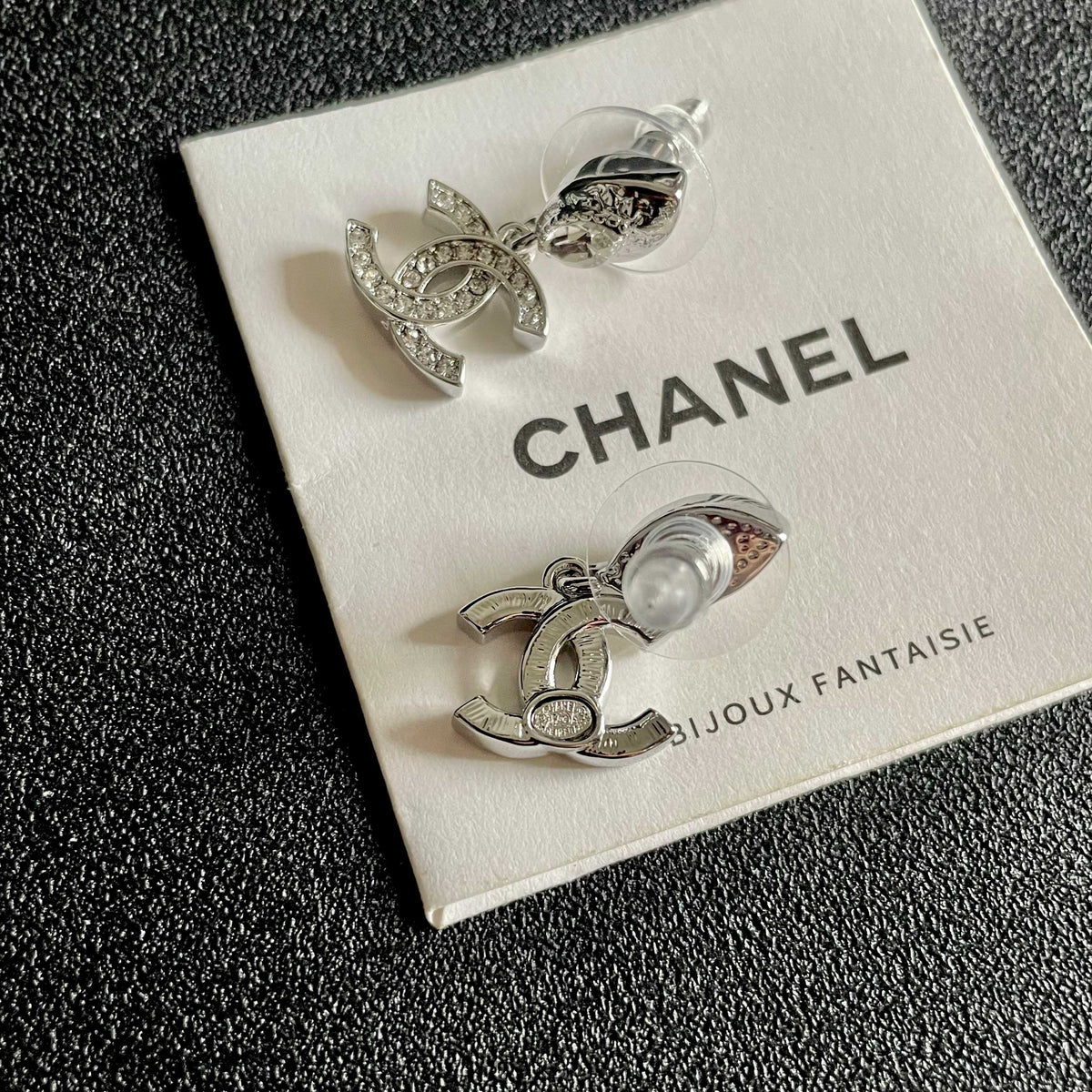 Signature Emblem Stud Earrings in Polished Metal-Tone – Design 042 main product view