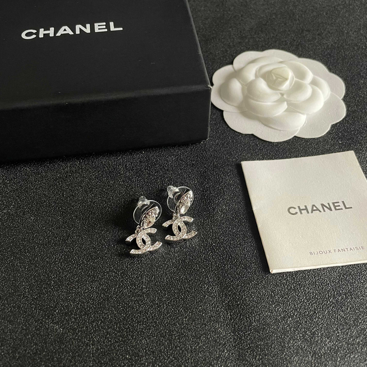 Signature Emblem Stud Earrings in Polished Metal-Tone – Design 042 styled product view