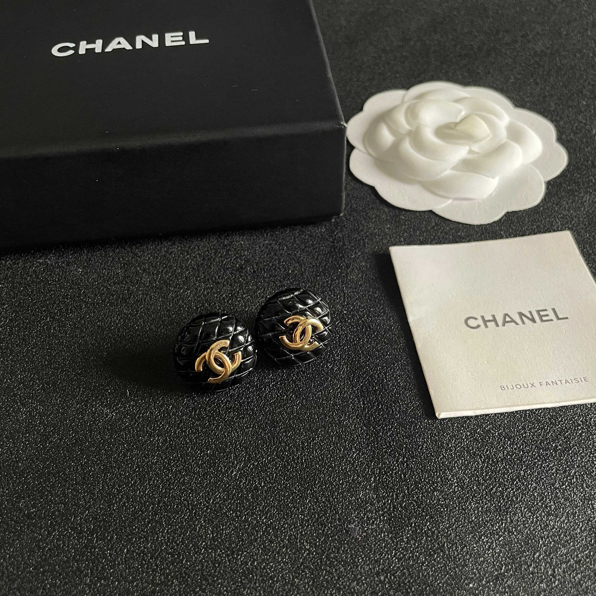 Signature Emblem Stud Earrings in Polished Metal-Tone – Design 037 styled product view
