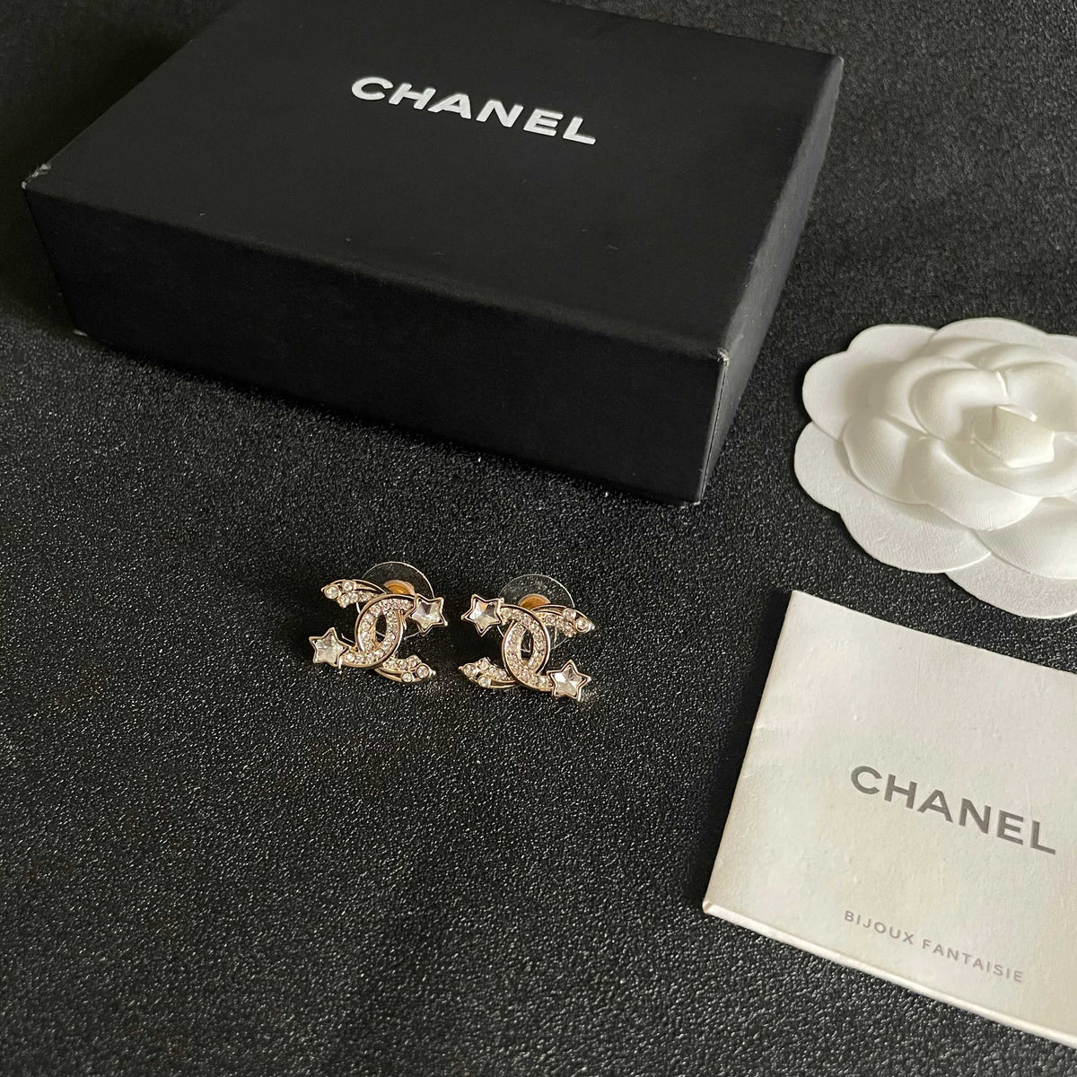 Signature Emblem Stud Earrings in Polished Metal-Tone – Design 035 close-up detail
