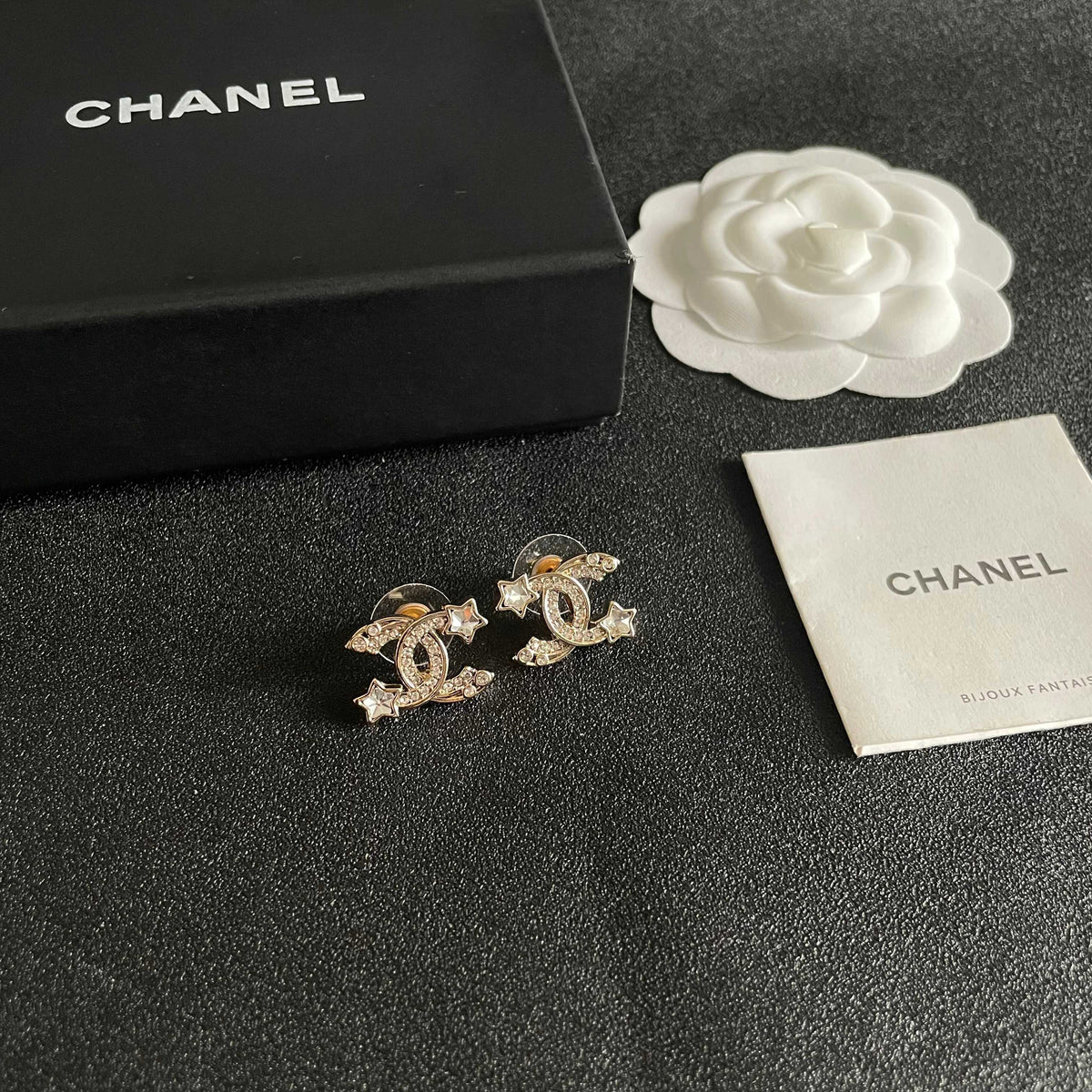 Signature Emblem Stud Earrings in Polished Metal-Tone – Design 035 styled product view